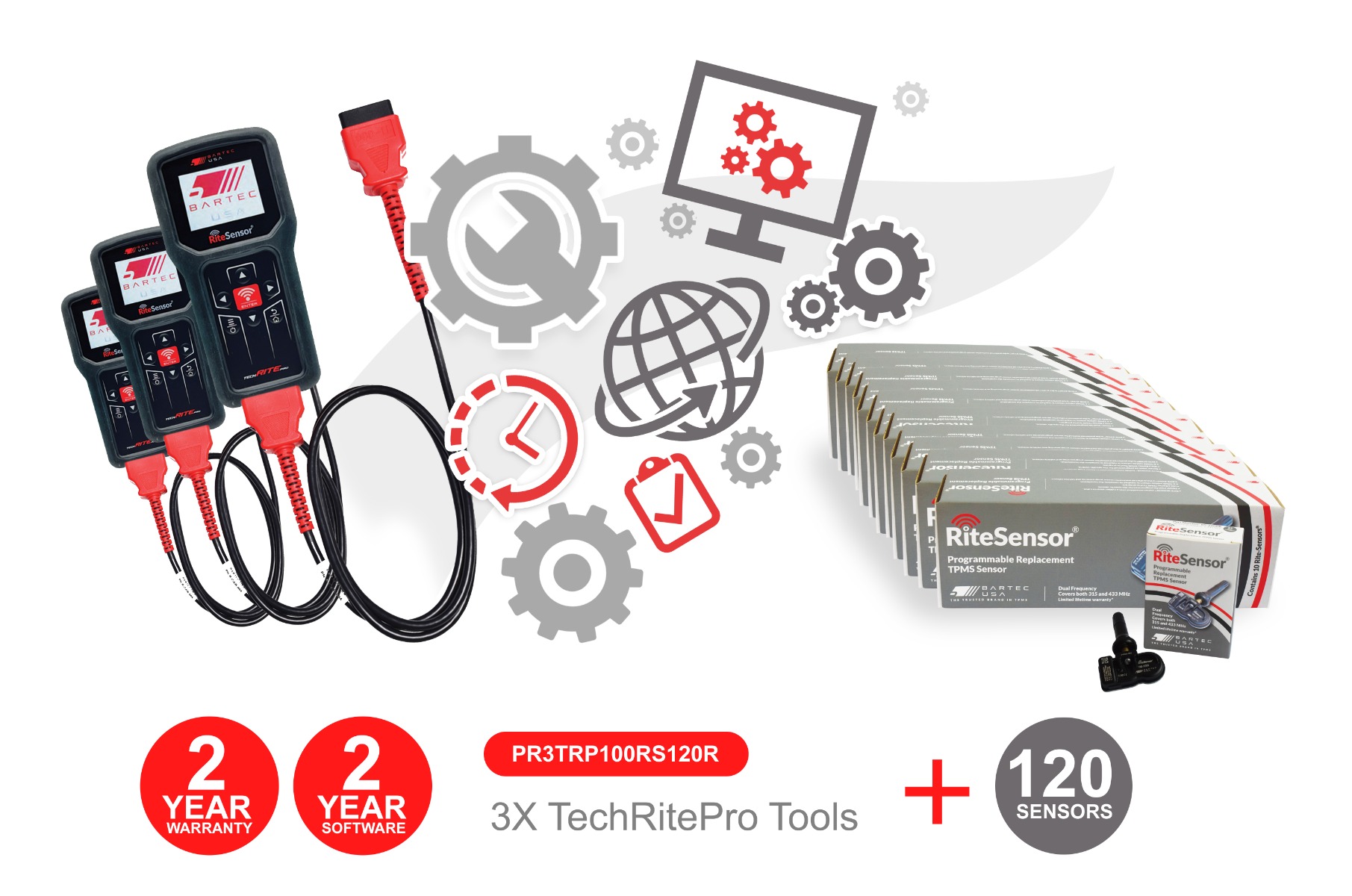 Three (3) TechRITEPro Tools with 120 RITE-SENSORS® Bulk-packed, TRP Tools with 2-Year Warranty and 2-Year Software Three (3) TechRITEPro Tools with 120 RITE-SENSORS® Bulk-packed, TRP Tools with 2-Year Warranty and 2-Year Software