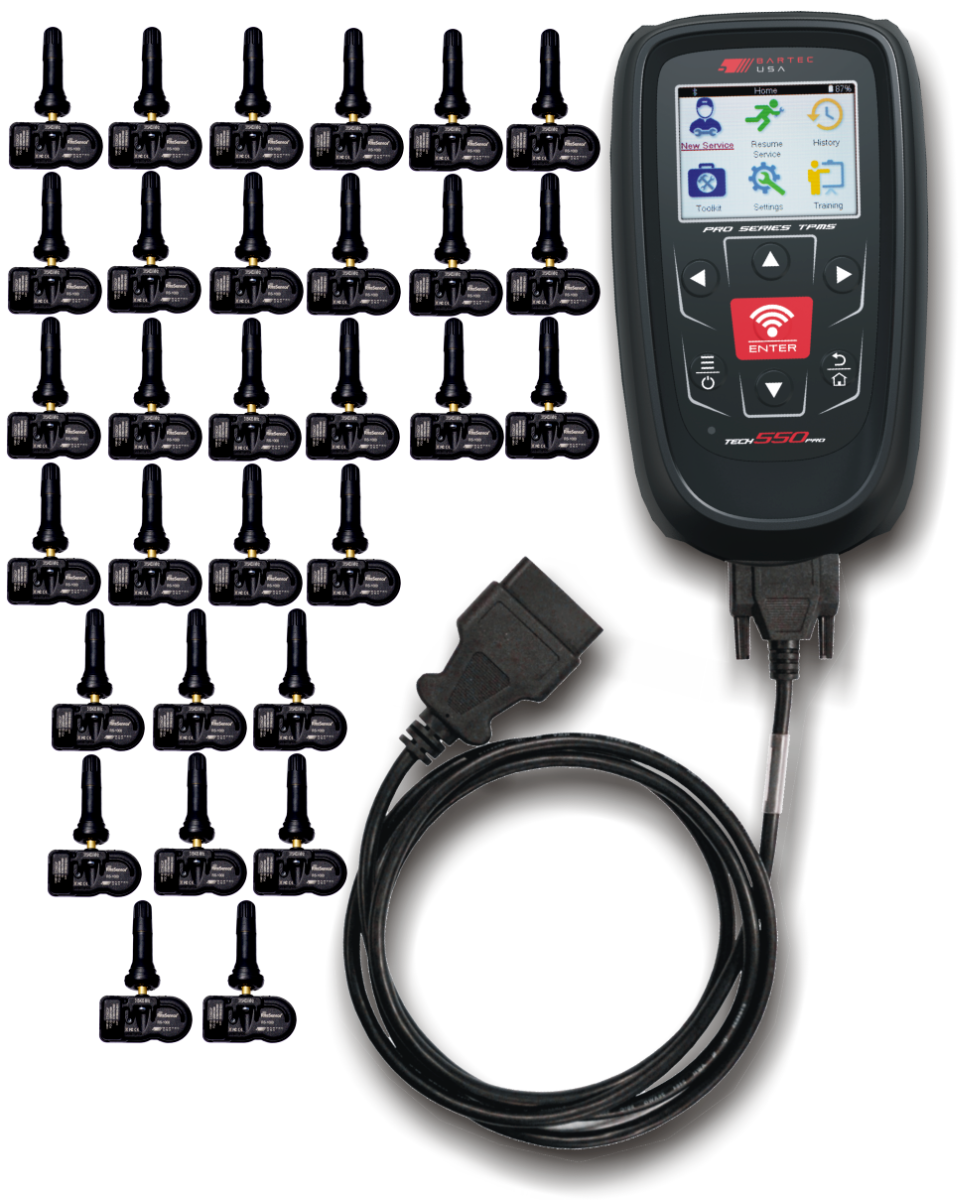 Tech550PRO Tool w/OBDII Cable, w/30 RITE-SENSORS with rubber stems only, 2-Year Warranty and 5-Years Software Tech550PRO Tool w/OBDII Cable, w/30 RITE-SENSORS with rubber stems only, 2-Year Warranty and 5-Years Software