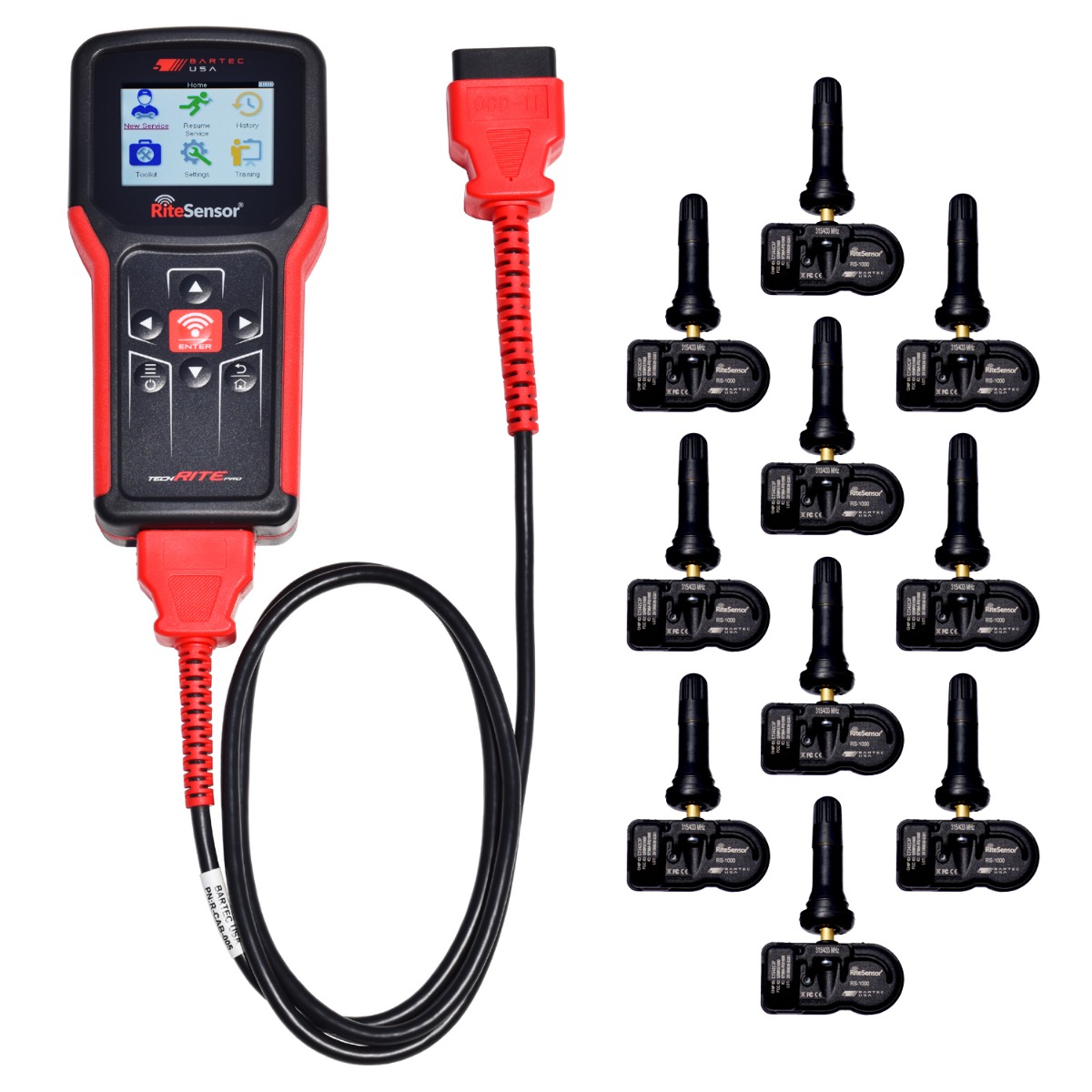 TechRITEPro Tool Kit, OBDII Cable, USB Cable, Power Supply AC Adapter, QSG, with ten (10) RITE-SENSORS® 2-Year Warranty and 2-Year Software TechRITEPro Tool Kit, OBDII Cable, USB Cable, Power Supply AC Adapter, QSG, with ten (10) RITE-SENSORS® 2-Year Warranty and 2-Year Software
